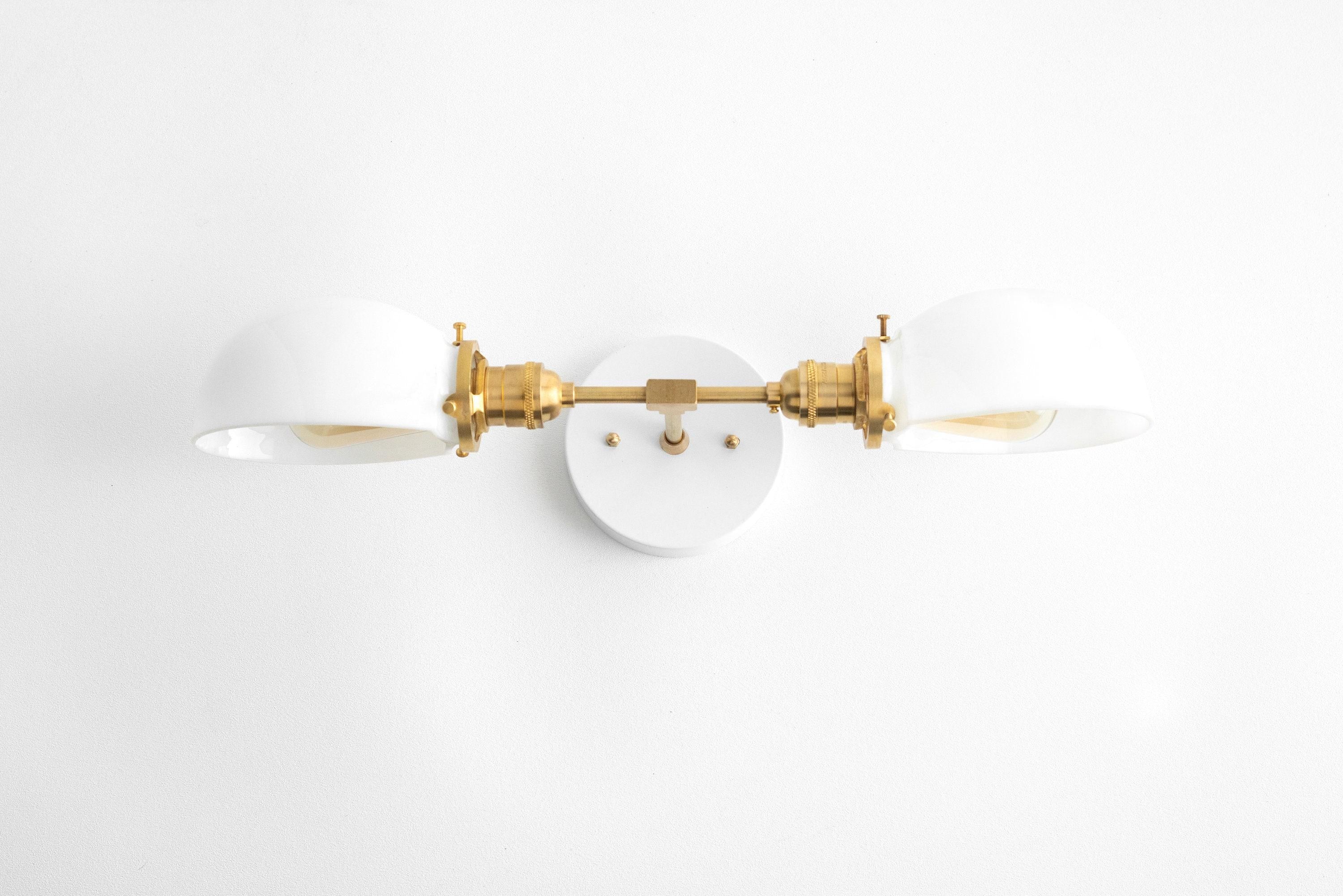 Ornato Luxe Mid-Century Vanity Light - Badkamerarmatuur van messing met opaalglas HL1688