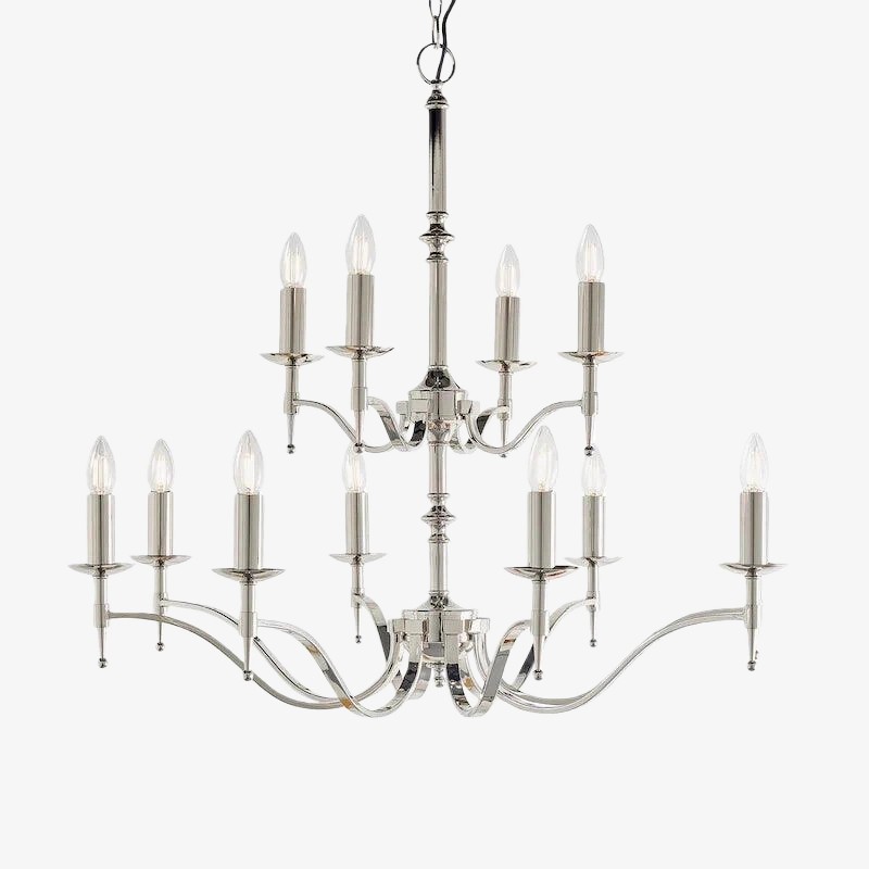 Tela Kroonluchter van messing en nikkel - Elegante multi-lichtarmatuur voor hallen en keukens HL2020