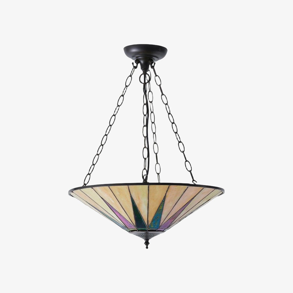TF Dark Star Tiffany plafondlamp - glas-in-lood sterontwerp voor eetkamer of hal HL2232
