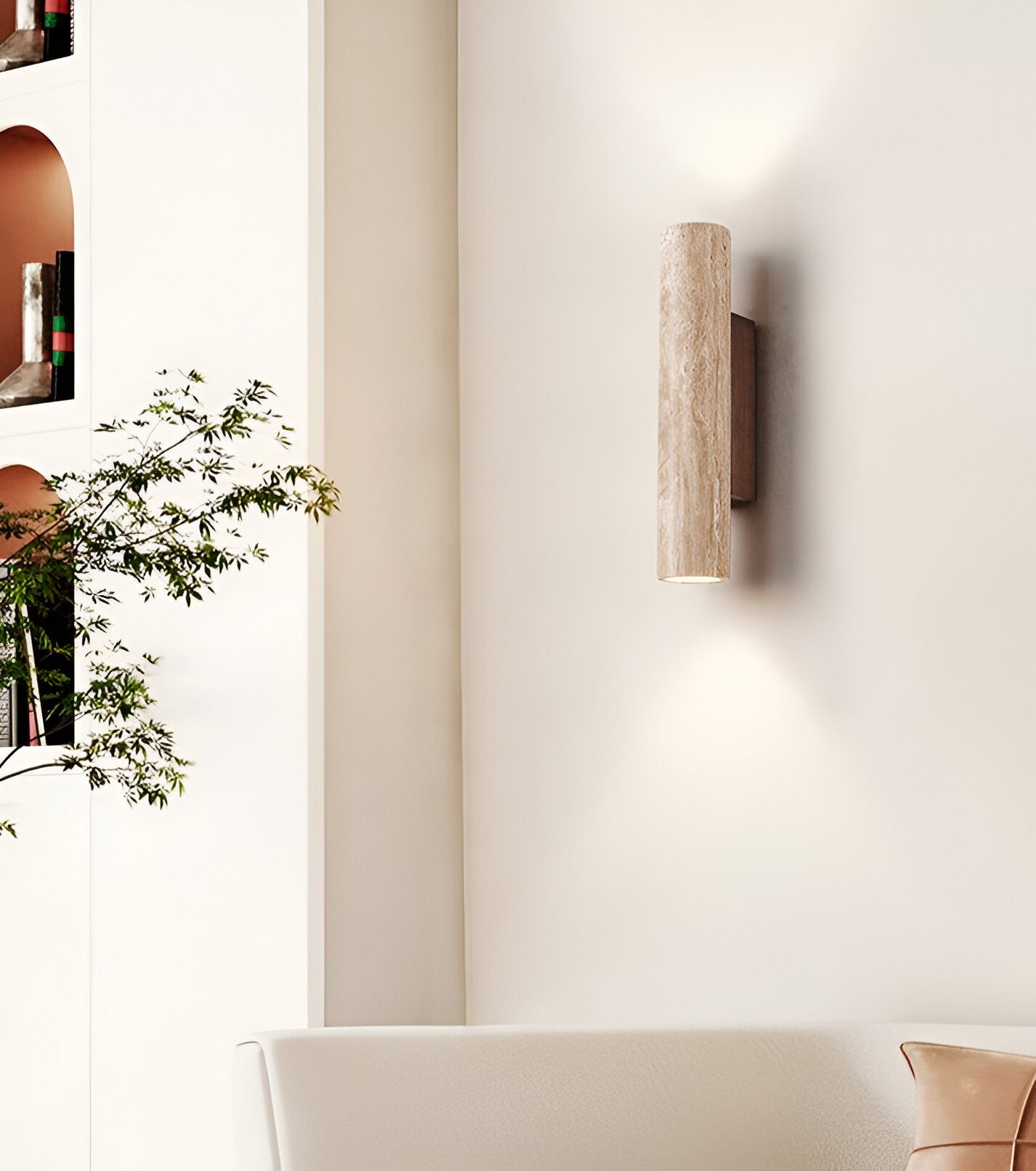 Japandi Tube Travertine Minimalistische Wandlamp HL1286