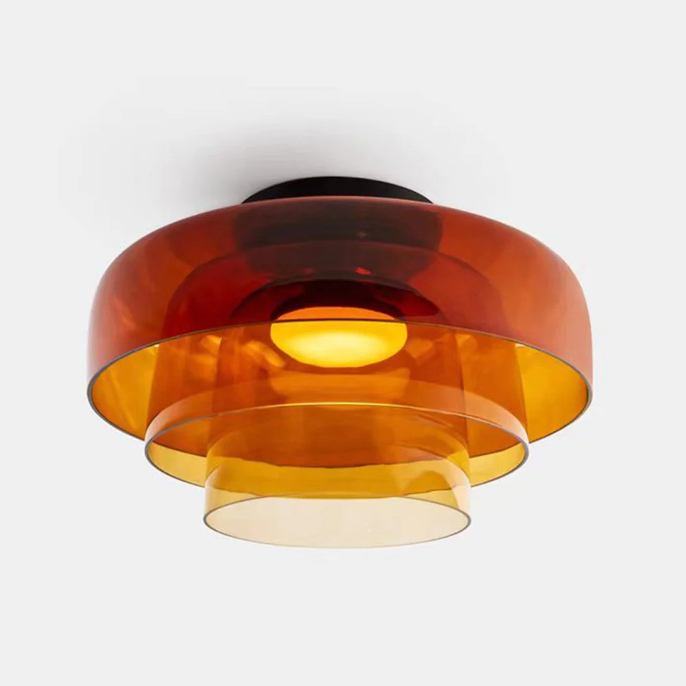 Scandinavische Glazen Schijf Plafondlamp - Noordse Macaron-stijl Lamp voor Woonkamers HL204