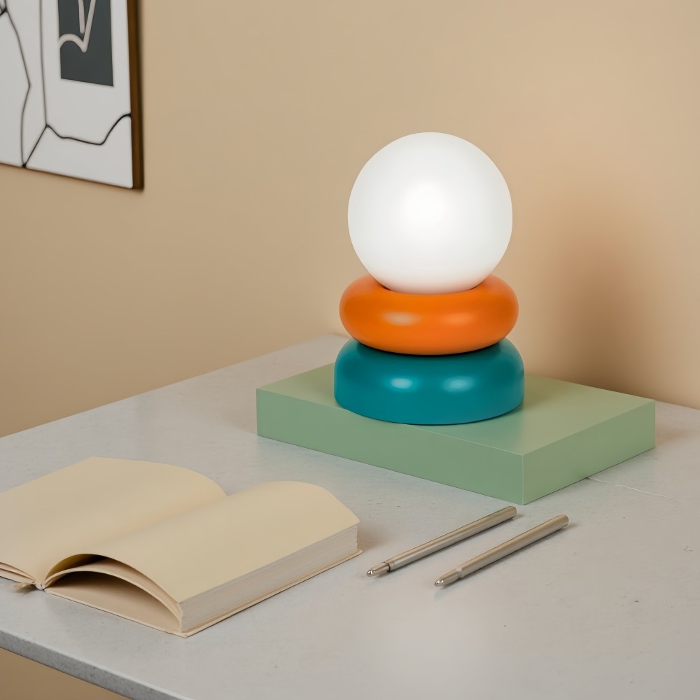 Macaron Opal Glass Tafellamp - Donut Artisan Lamp voor op het nachtkastje HL1066