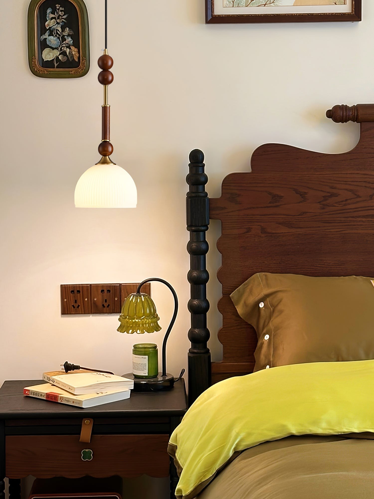 Retro massief houten serie hanglamp HL770