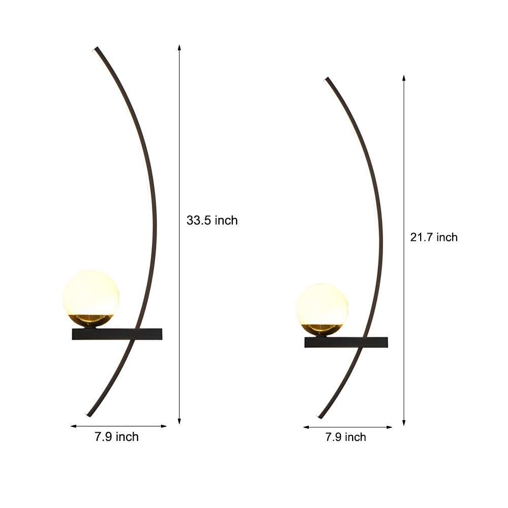 21'' gebogen strip 3-staps dimbare LED-wandlamp HL1000