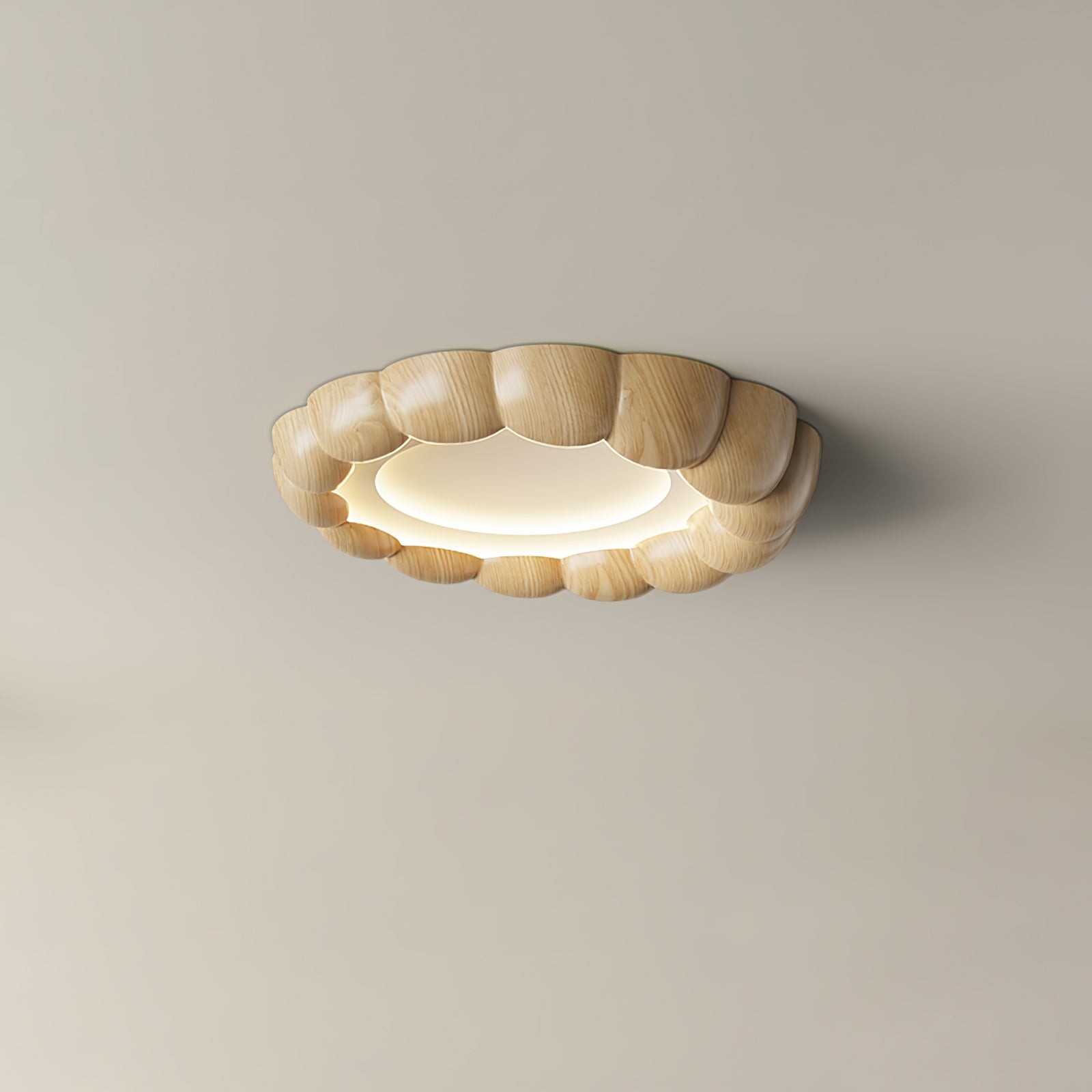 Plafondlamp met imitatiehouten rimpel HL441