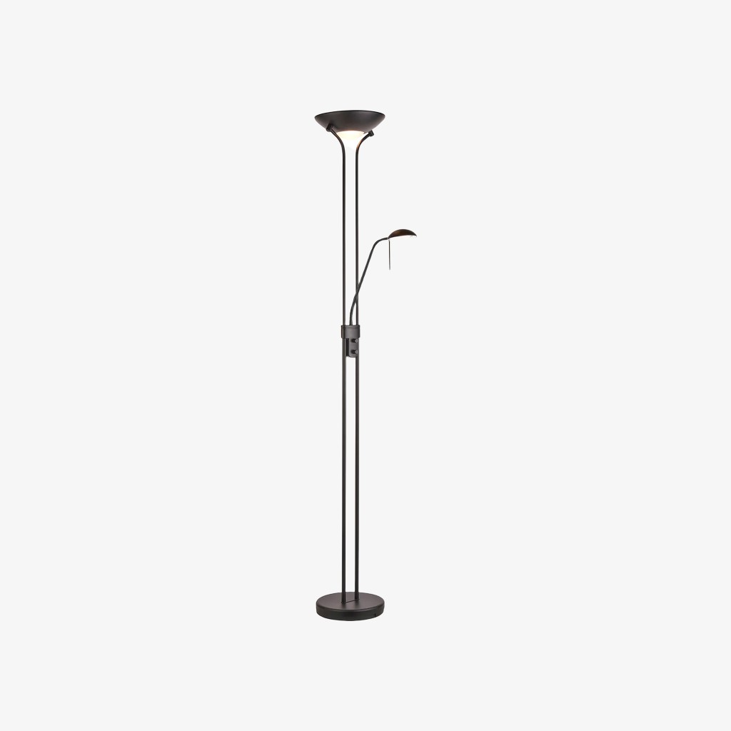 Linexis Art Deco vloerlamp van metaal en opaalglas - Dubbele lichtbron voor moderne interieurs HL2137