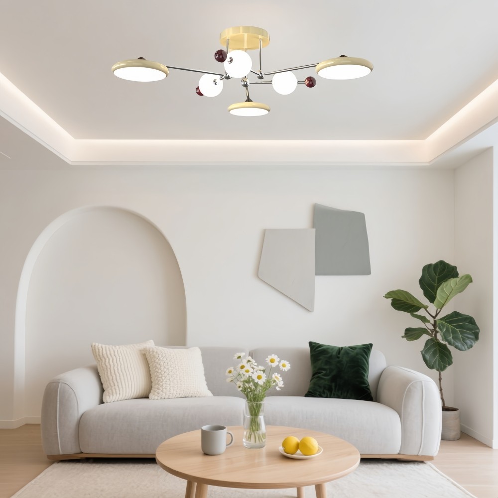 Nordic Sputnik Plafondlamp - Bauhaus Vertakte LED Schijflamp HL1326