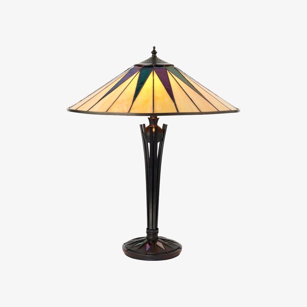 TF Dark Star Tiffany-stijl tafellamp met geometrische kap voor slaapkamer en accentverlichting HL2170