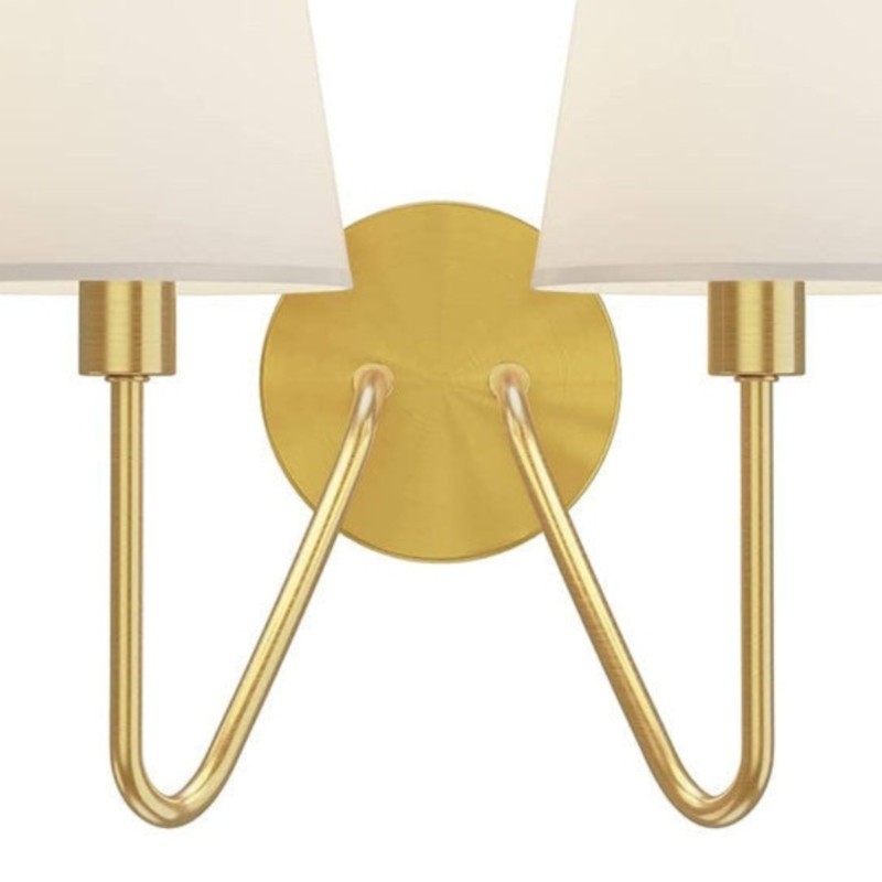 Arcuma Vintage geïnspireerde metalen wandlamp - Handgemaakte stoffen kap voor de slaapkamer HL2302