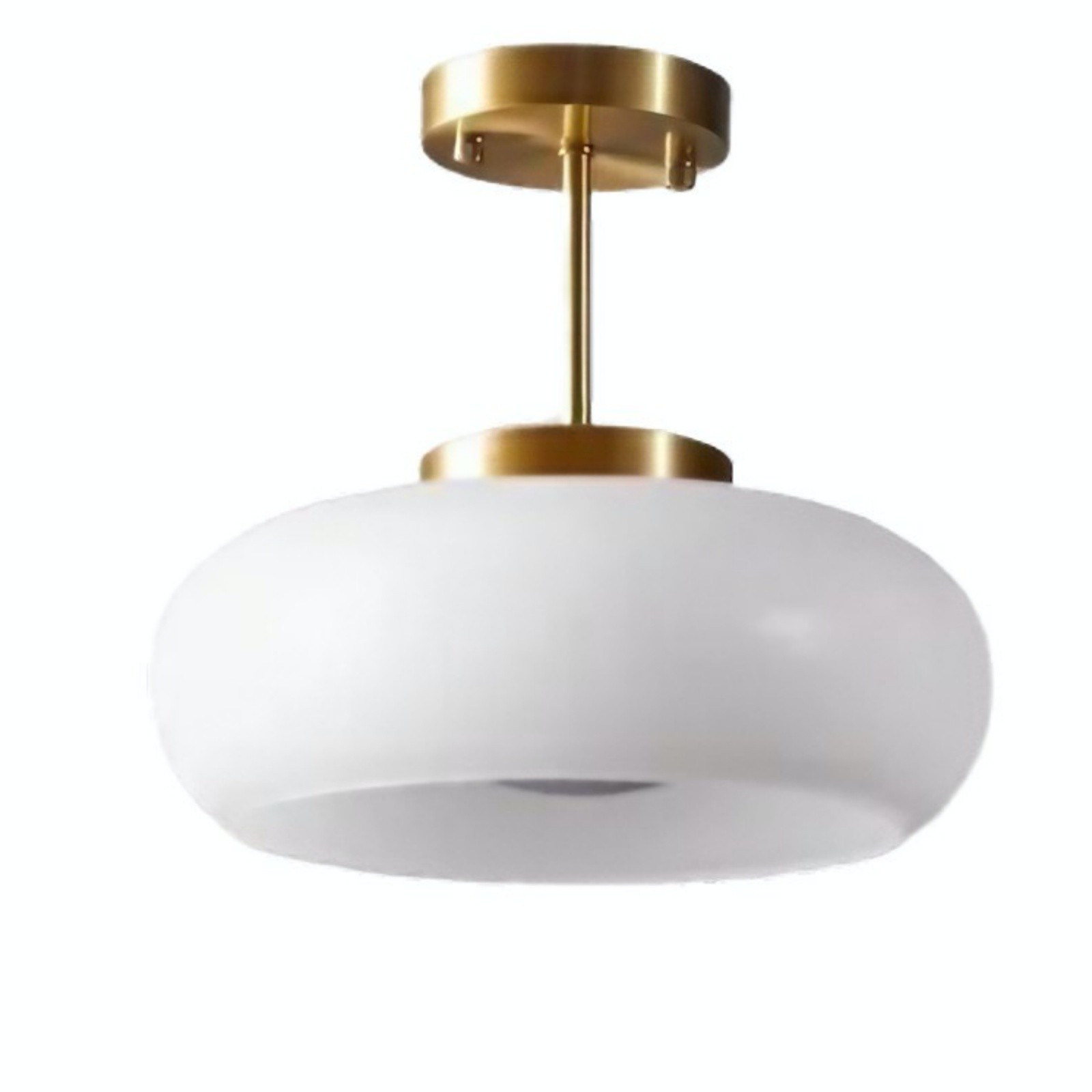 Retro messing schijf Bauhaus glazen plafondlamp HL167