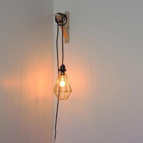 Minimalistische Houten Kooi Wandlamp HL56