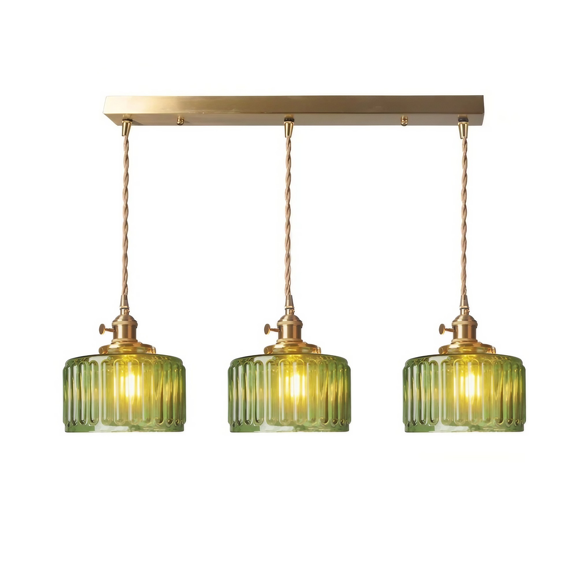 Retro Korte Cilinder Golvende Glazen Hanglamp HL315