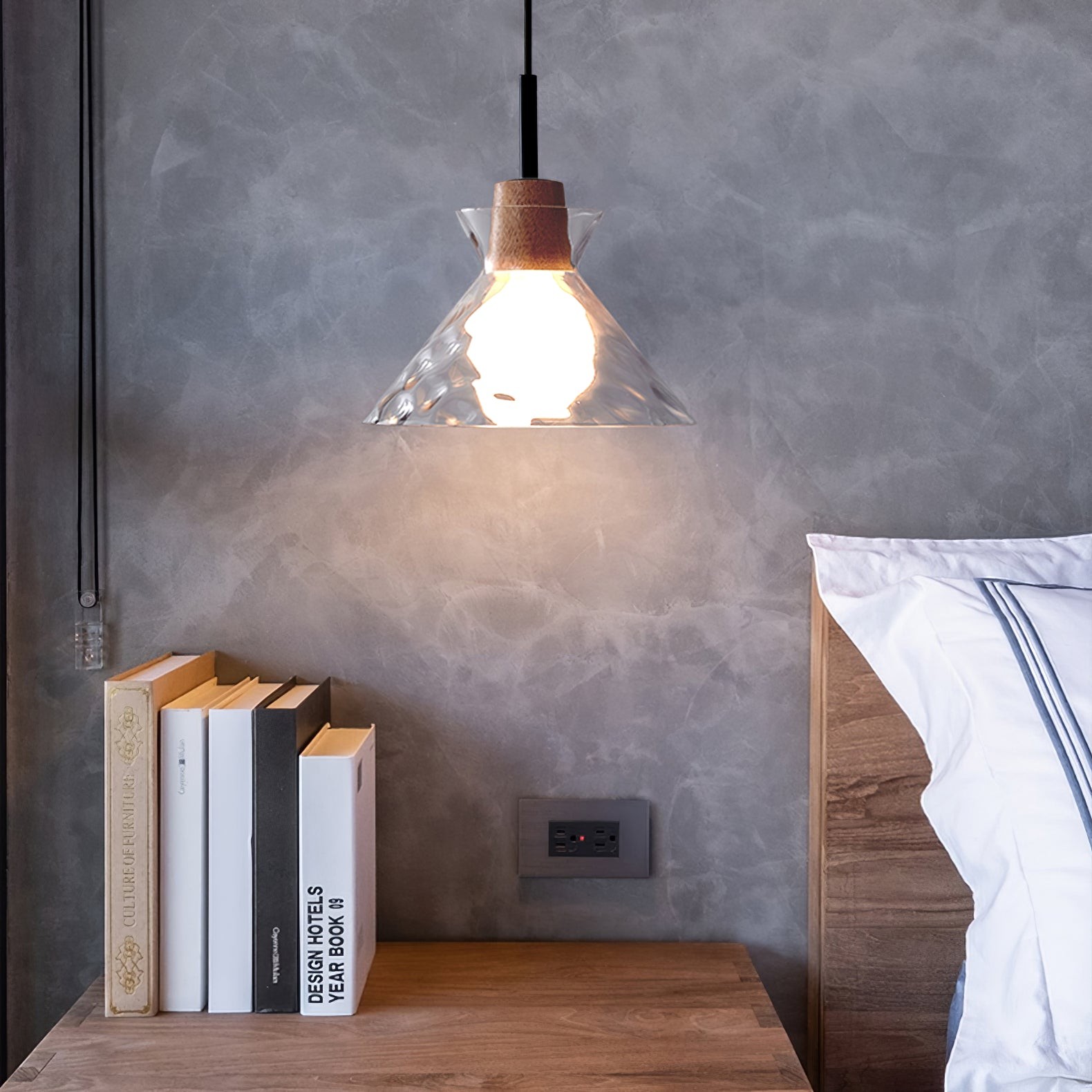 Moderne Water Ripple Transparante Glazen Hanglamp HL798