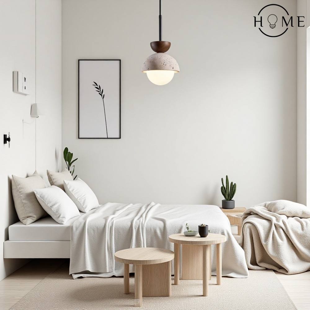 Natuurlijke stenen bolvormige hanglamp HL438