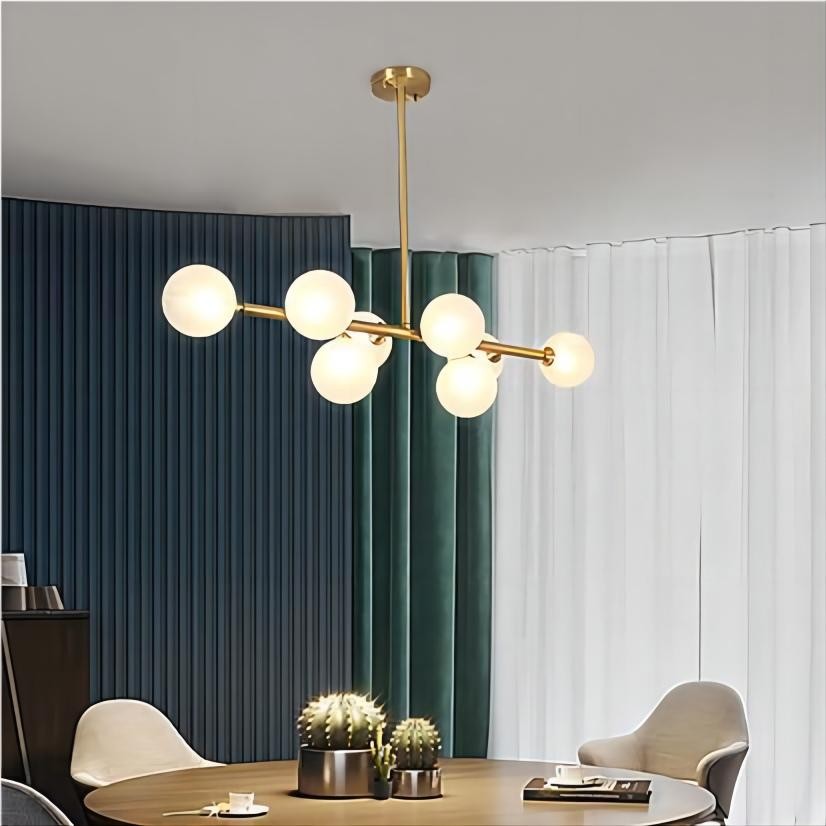 Moderne hanglamp met glazen bollen van metaal HL01
