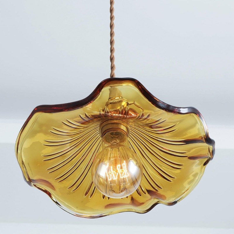 Vintage Hibiscus Bloem Glazen Hanglamp HL278