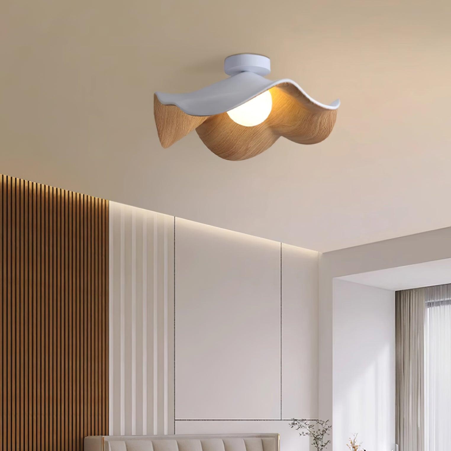 Nieuwe moderne eenvoudige plafondlamp met walnootnerf HL510