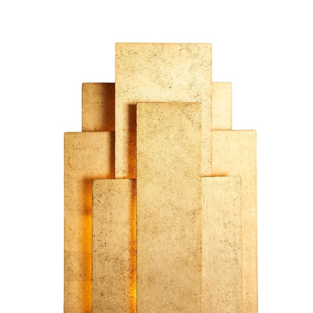 Kelsar Rechthoekige Wandlamp - Goud- en Zilverkleurige Afwerking voor Woonkamer of Slaapkamer HL2248