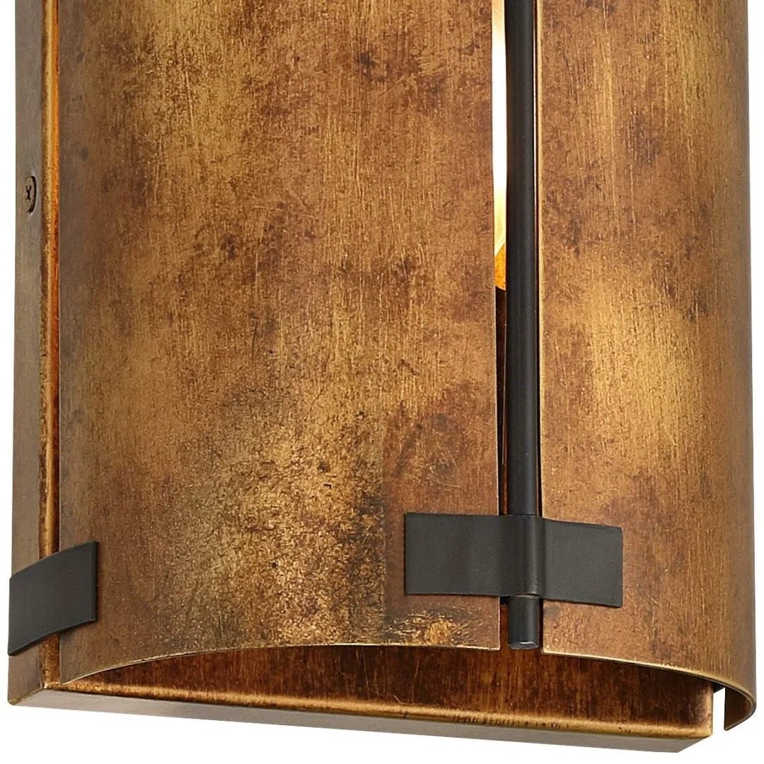 Rustivon rustieke wandlamp - gebogen metalen kap in vintage stijl voor de slaapkamer HL2430