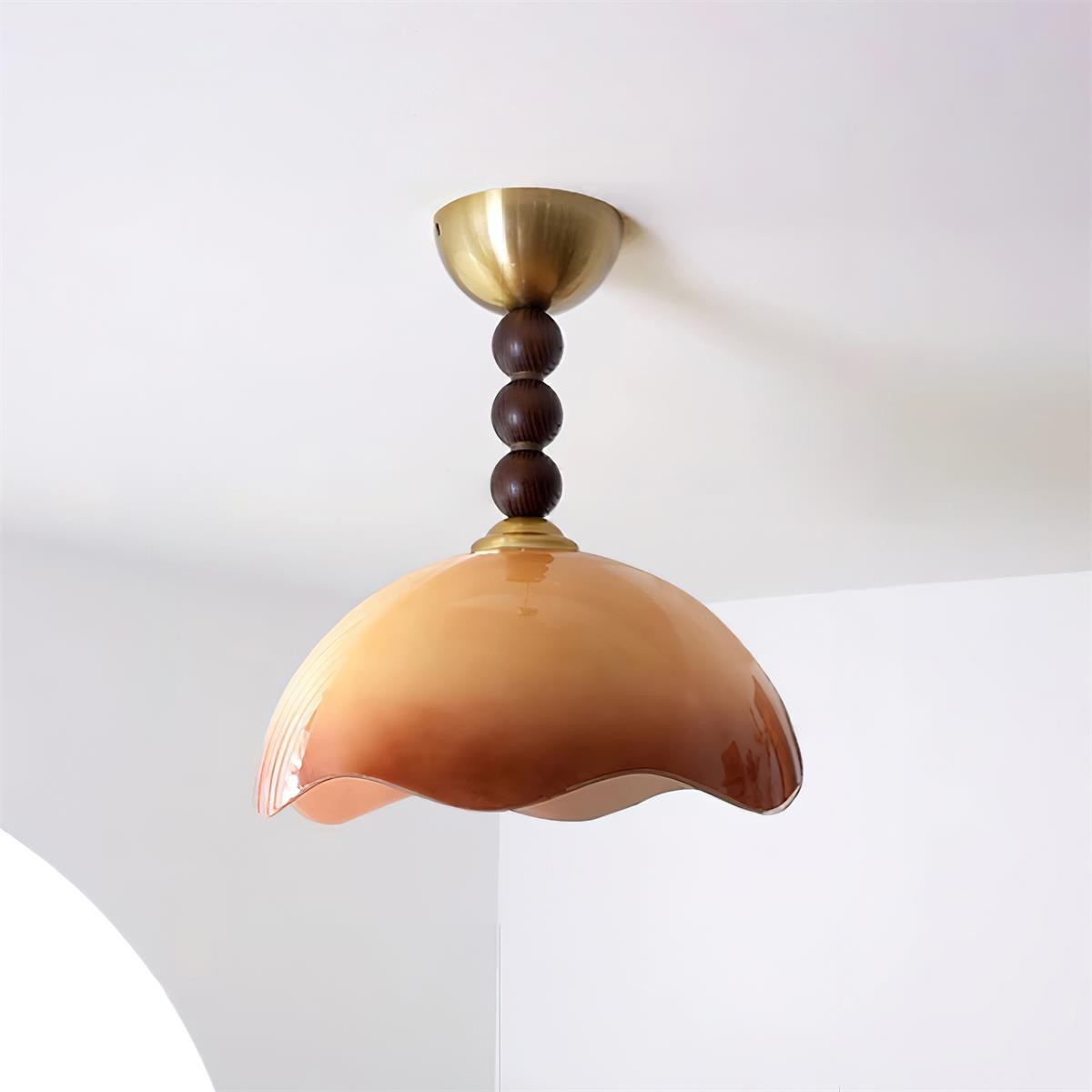 Vintage crèmekleurige eierschaalgolfplafondlamp HL831