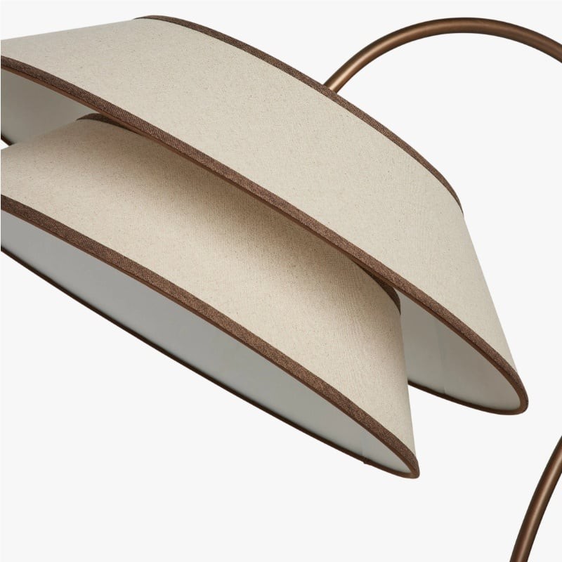 Tarivon Stapelbare Vloerlamp - Moderne Antieke Linnen Kap voor Slaapkamer & Woonkamer HL1886