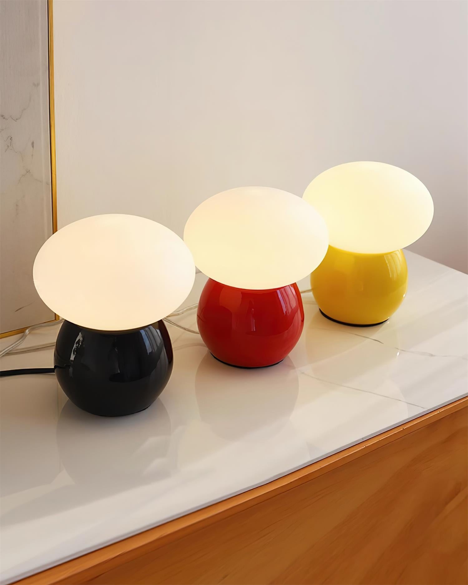 Moderne crèmekleurige paddestoel tafellamp HL904