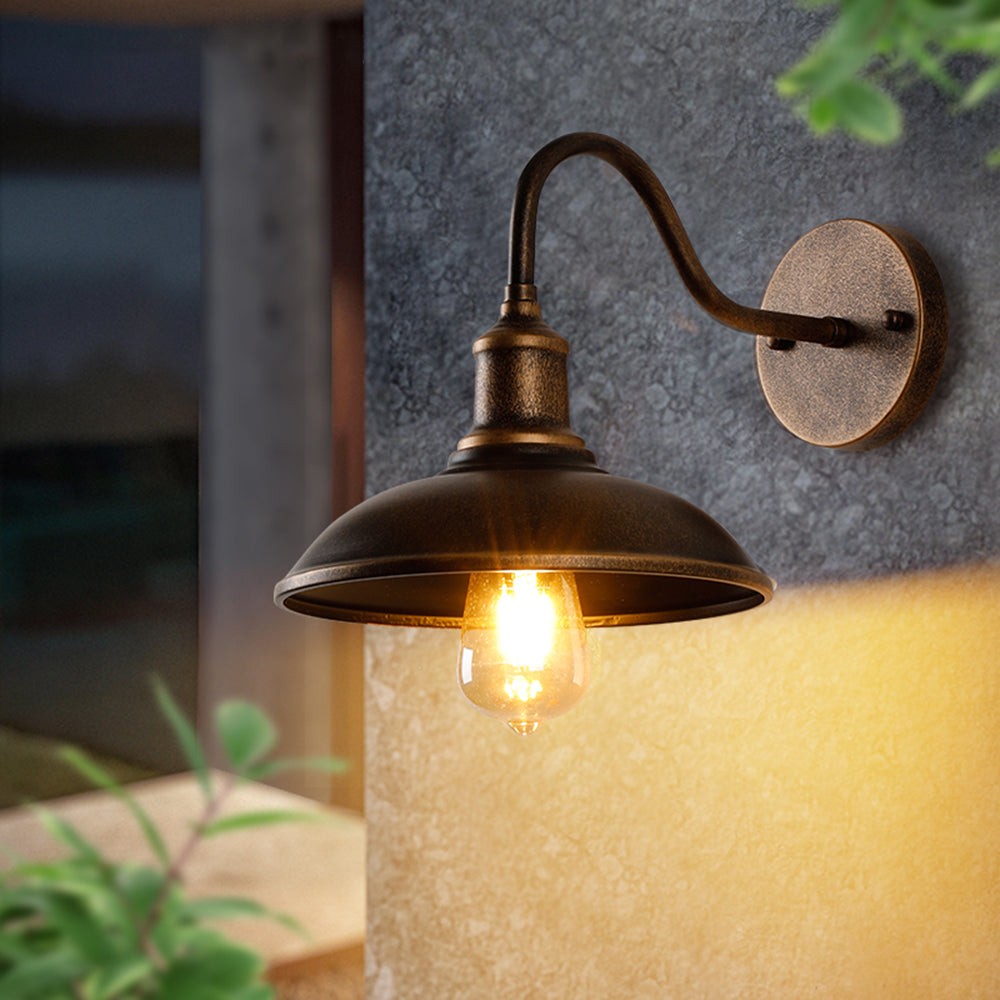 Retro industriële komvormige waterdichte buitenwandlamp HL999