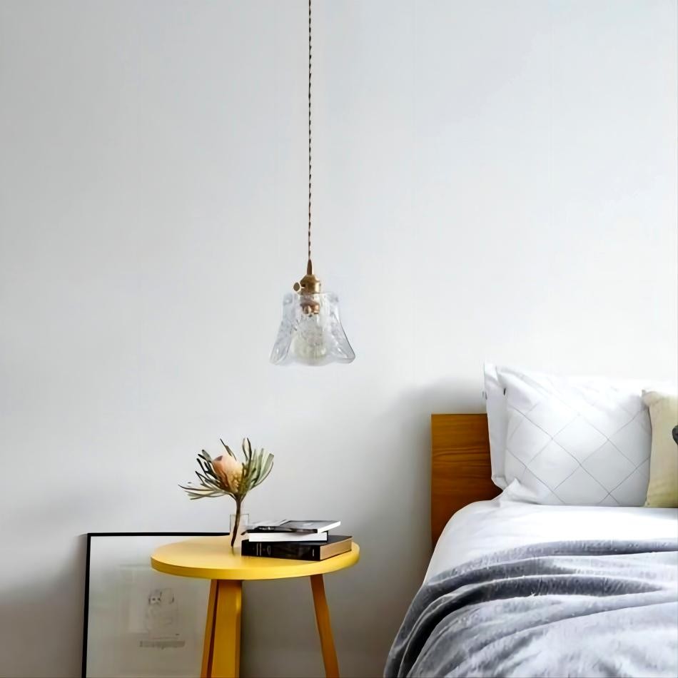 Antiek helder geribbeld glas Slaapkamer keuken hanglamp HL48