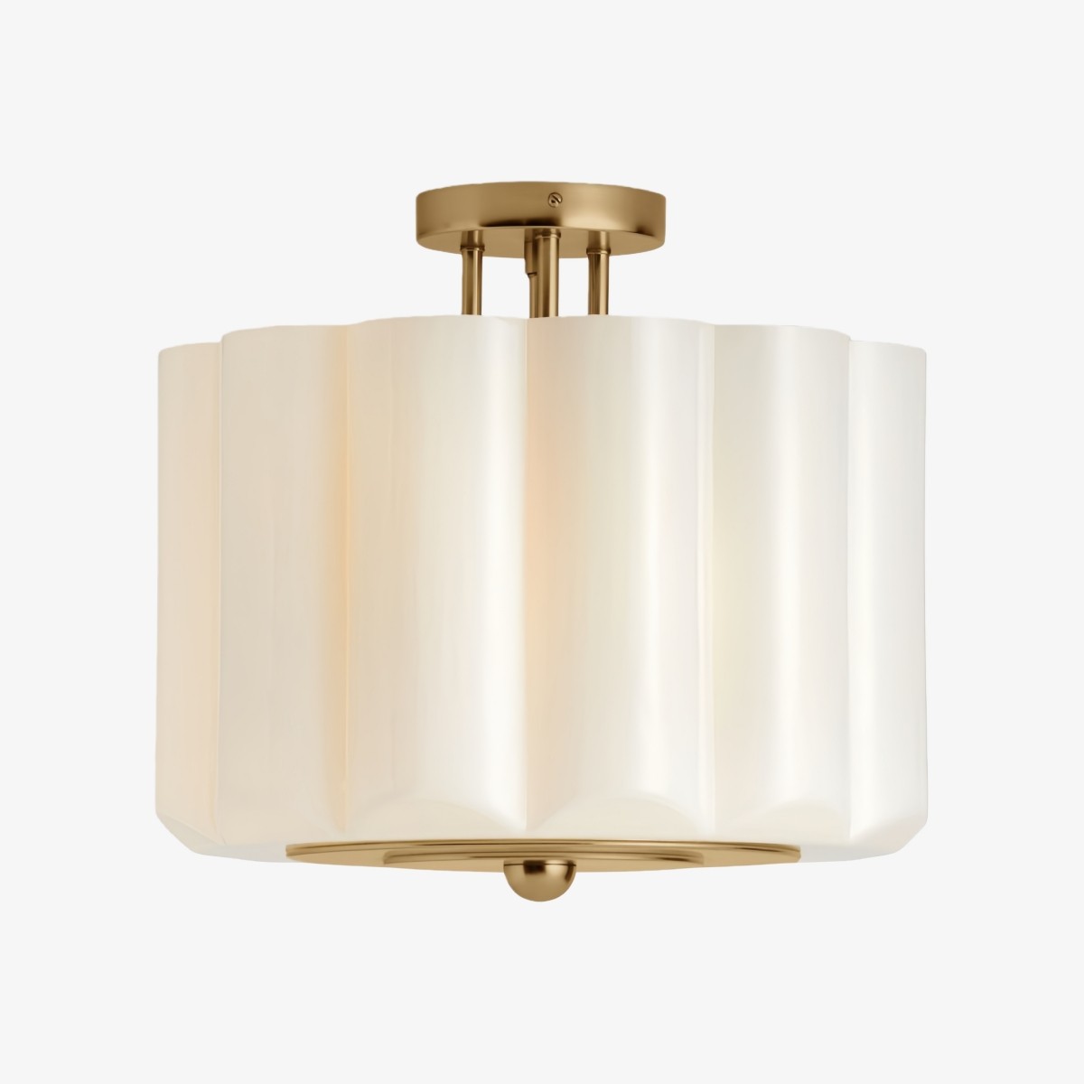 Enoravelo Farmhouse plafondlamp - Glazen kap met geschulpte rand en vintage design voor interieurs HL2418
