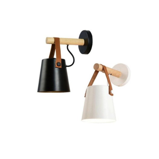Scandinavische houten riememmer wandlamp HL62