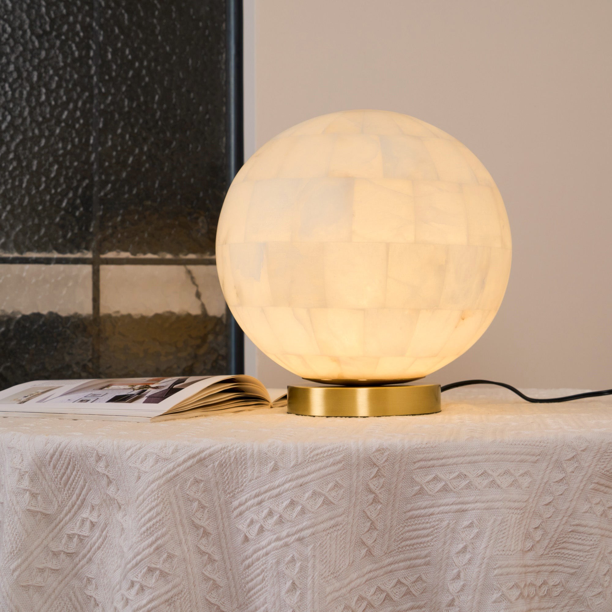Tafellamp met alabasterbol HL2986
