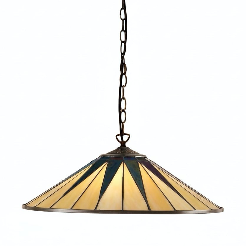 TF Dark Star Tiffany hanglamp - Plafondlamp met geometrisch glasdesign voor woonkamers HL2062