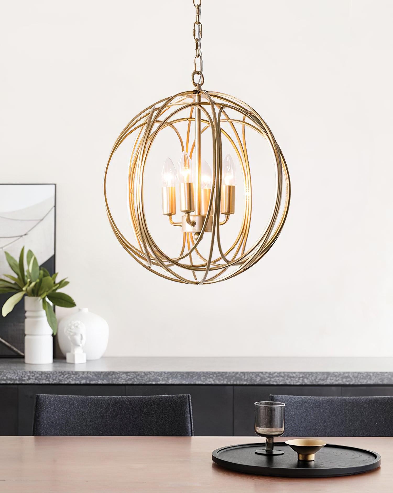 Holle metalen lijn retro hanglamp HL657