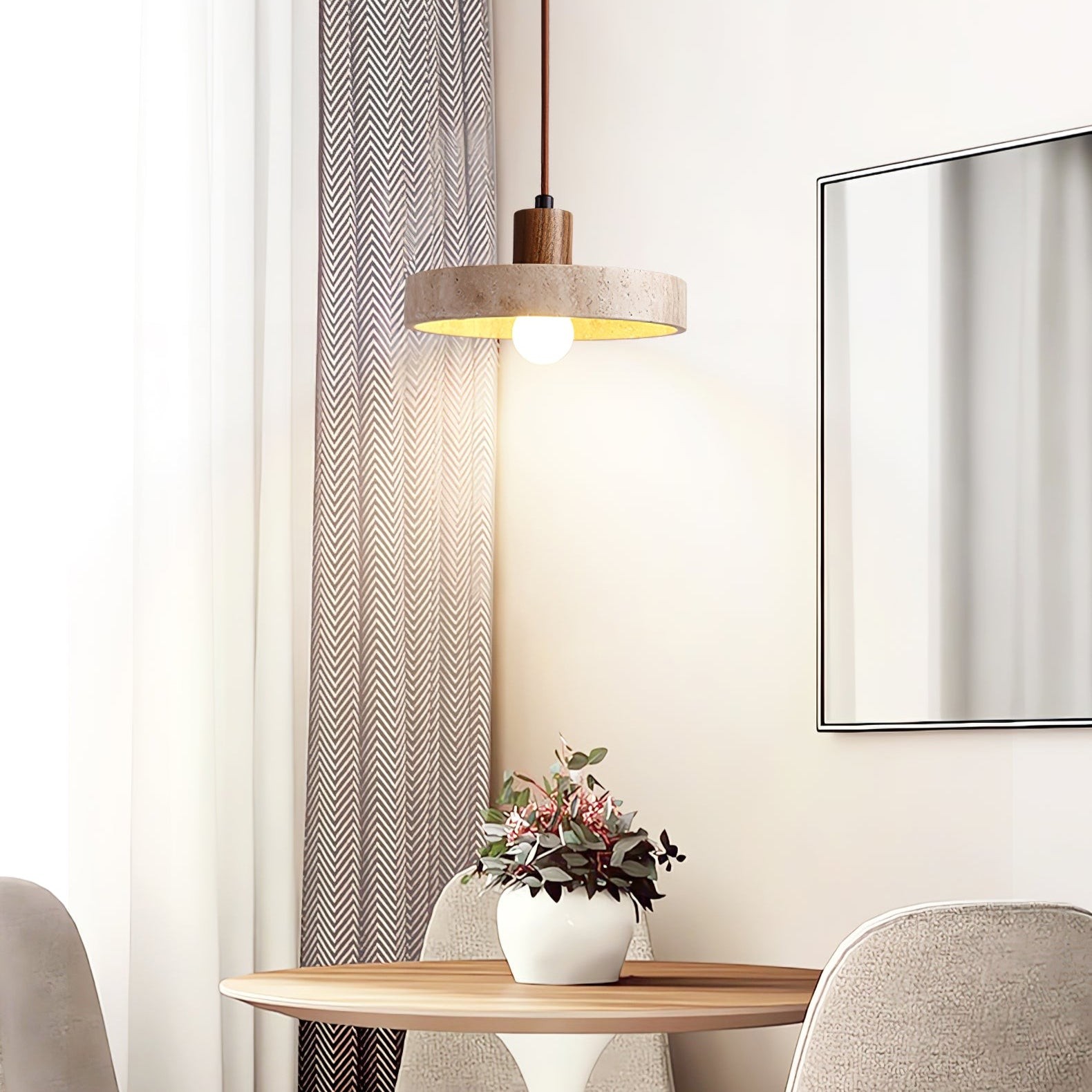 Nordic Travertine schijfvormige hanglamp HL1113