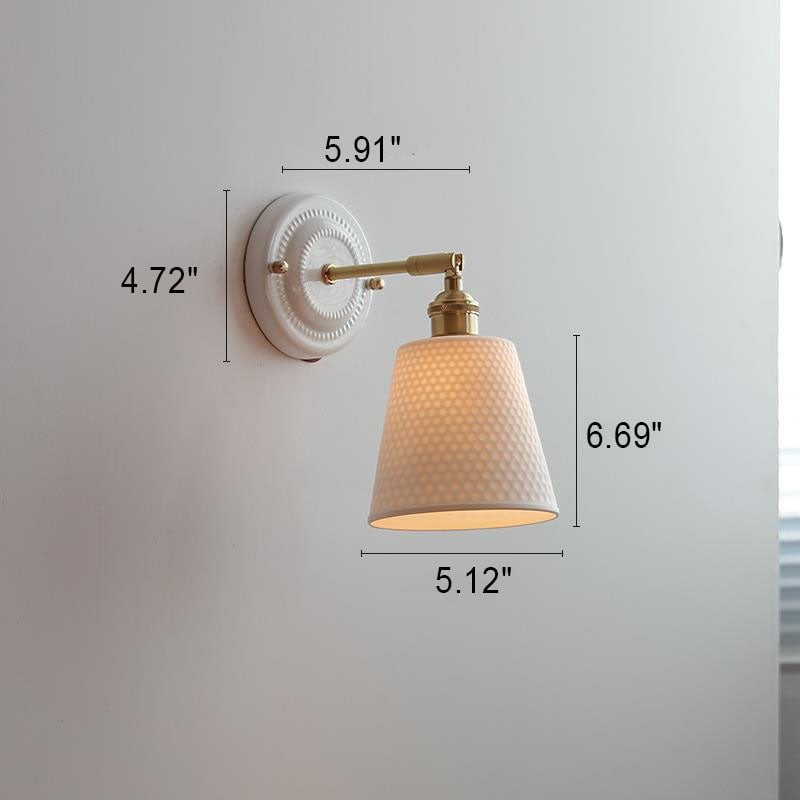 Vintage Japanse keramische messing wandlamp met 1 lamp HL1400