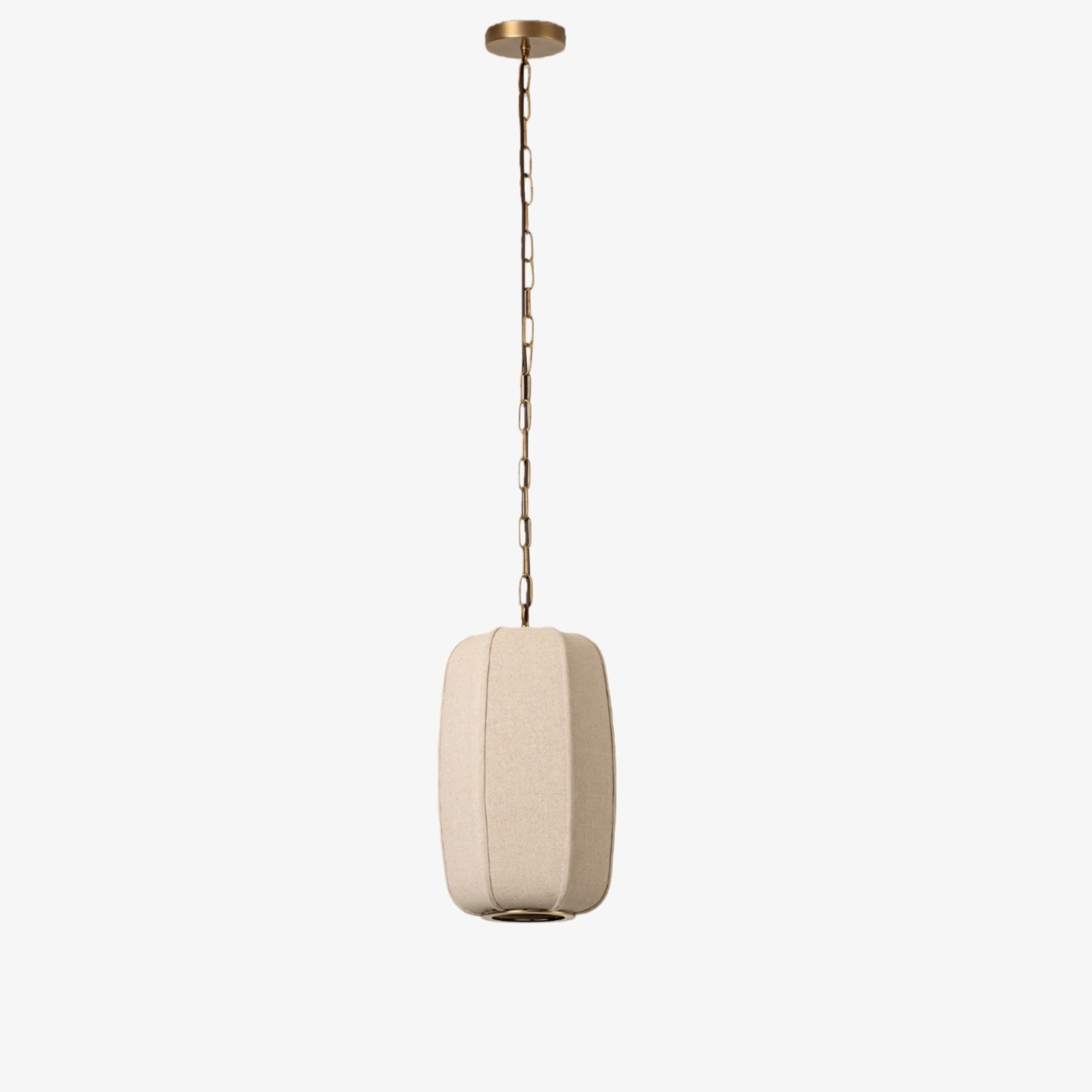 Loomis hoge hanglamp – Lampenkap met linnenstructuur en verouderd messing, geschikt voor eetkamer en keuken HL2286
