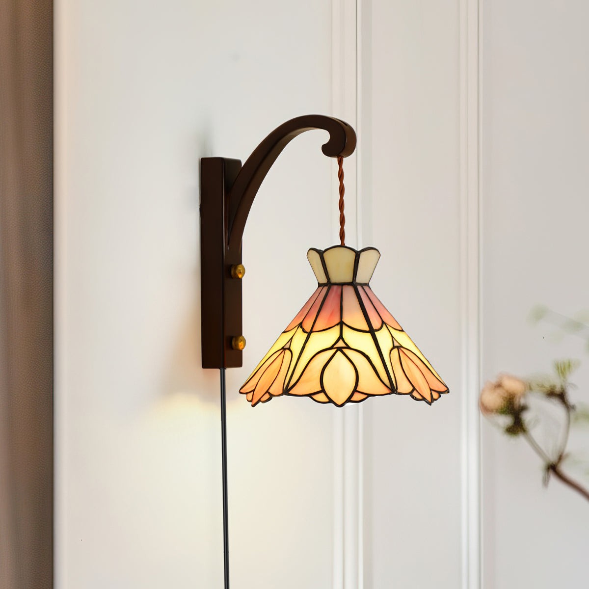 Serena Tiffany wandlamp met stekker HL2613