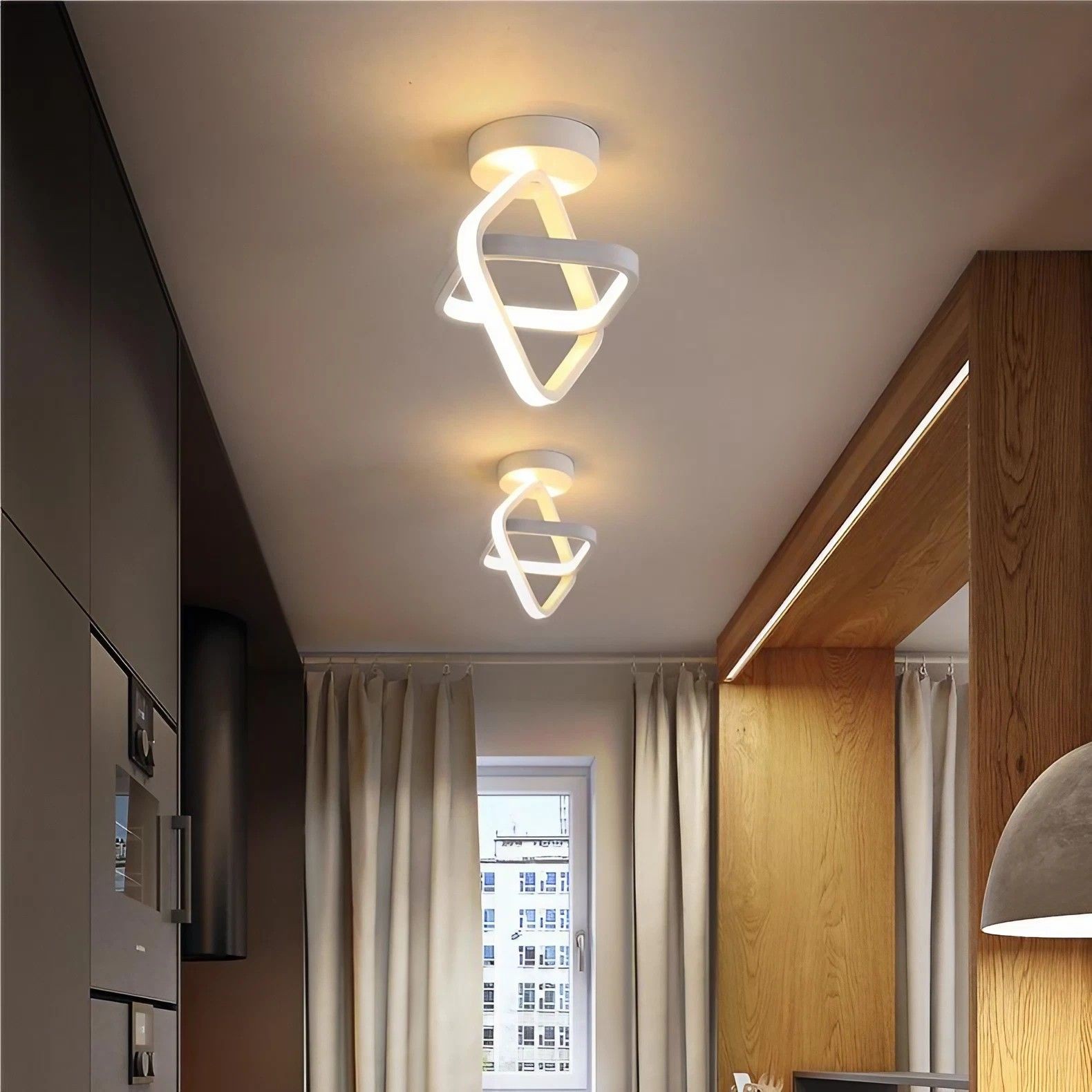 Nordic Ribbon gekruiste cirkel plafondlamp HL195