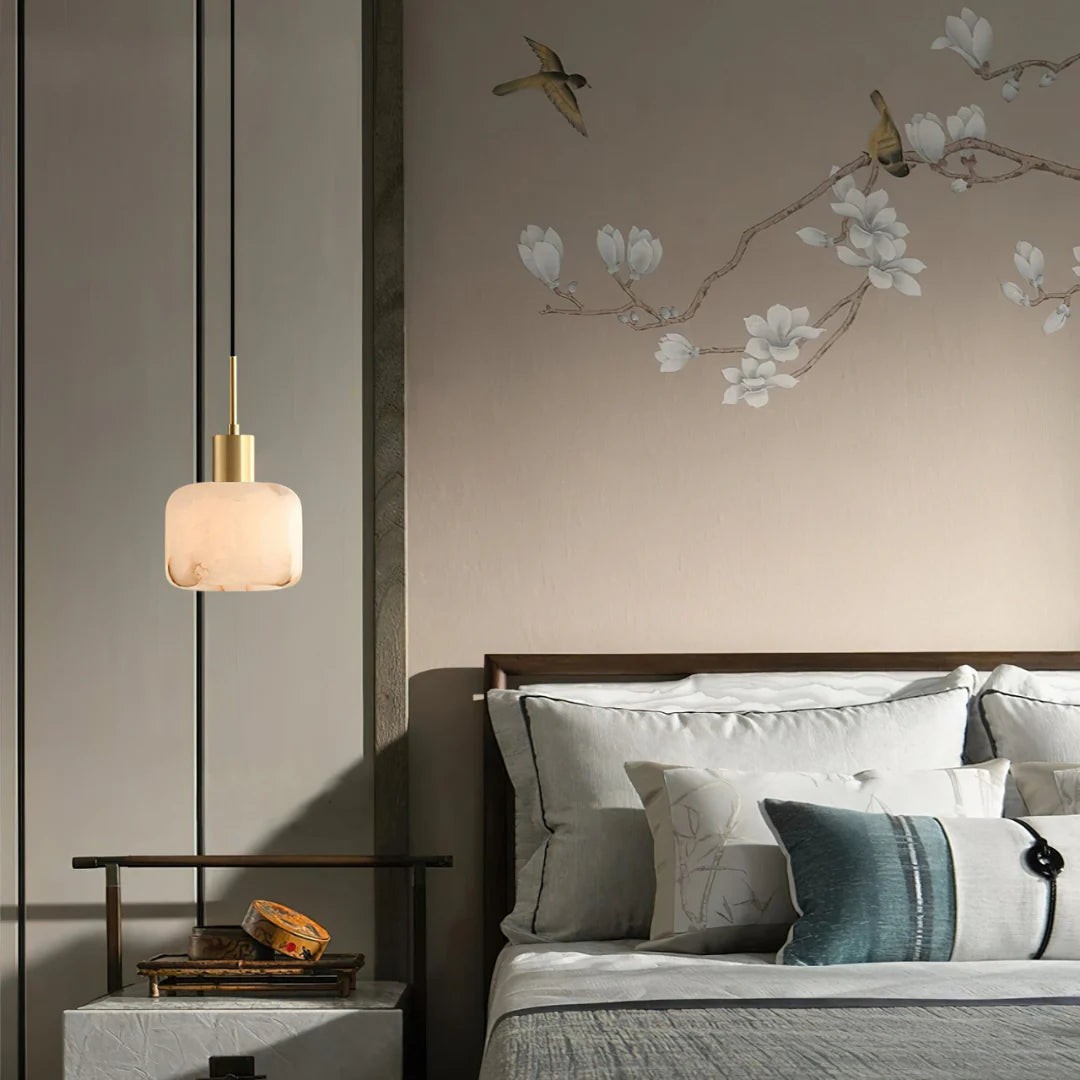 Velia Acorn Alabaster Minimalistische Hanglamp HL3497