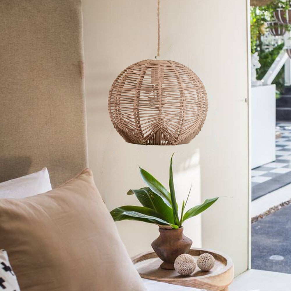 Natuurlijk geweven bol rotan hanglamp HL163