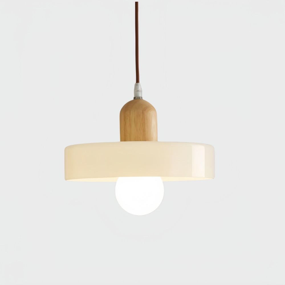 Morandi Glazen Hanglamp - Houten Schijfontwerp HL1047