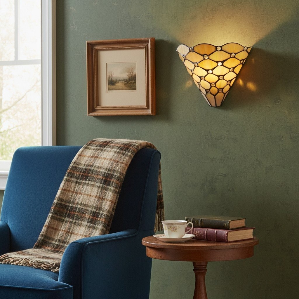 TF Pearl Elegante Glazen Wandlamp - Wandlamp voor Woonkamer, Slaapkamer of Hal HL2018