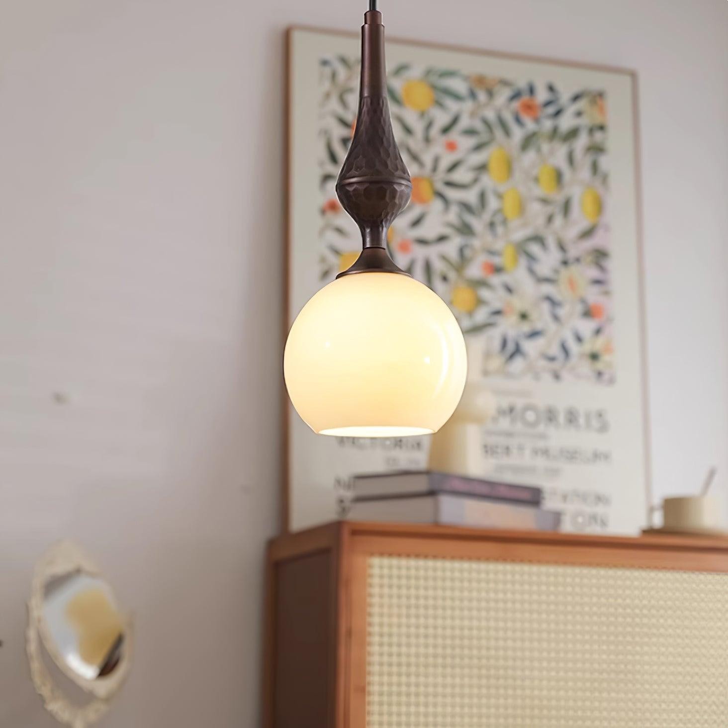 Moderne eenvoudige crèmekleurige gladde kleine hanglamp HL451