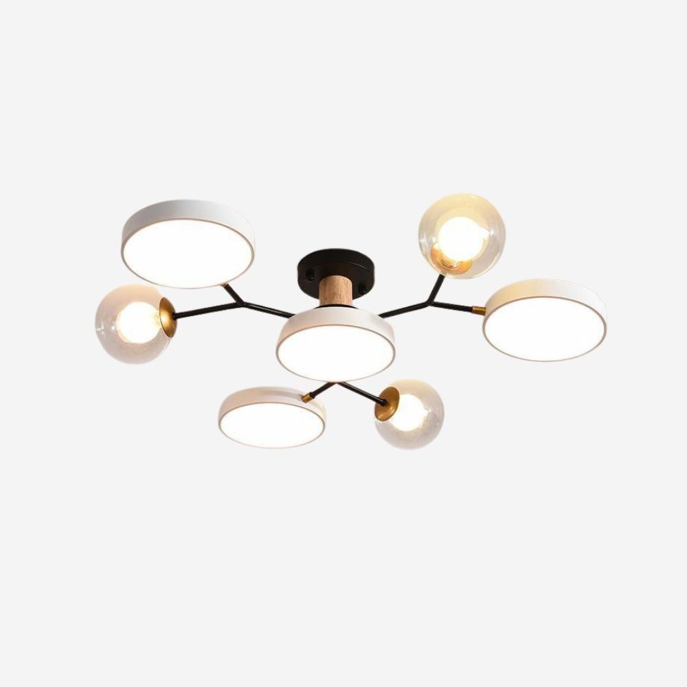 Nordic Branch LED Plafondlamp - Ronde Houten Lamp voor Slaapkamer HL1349