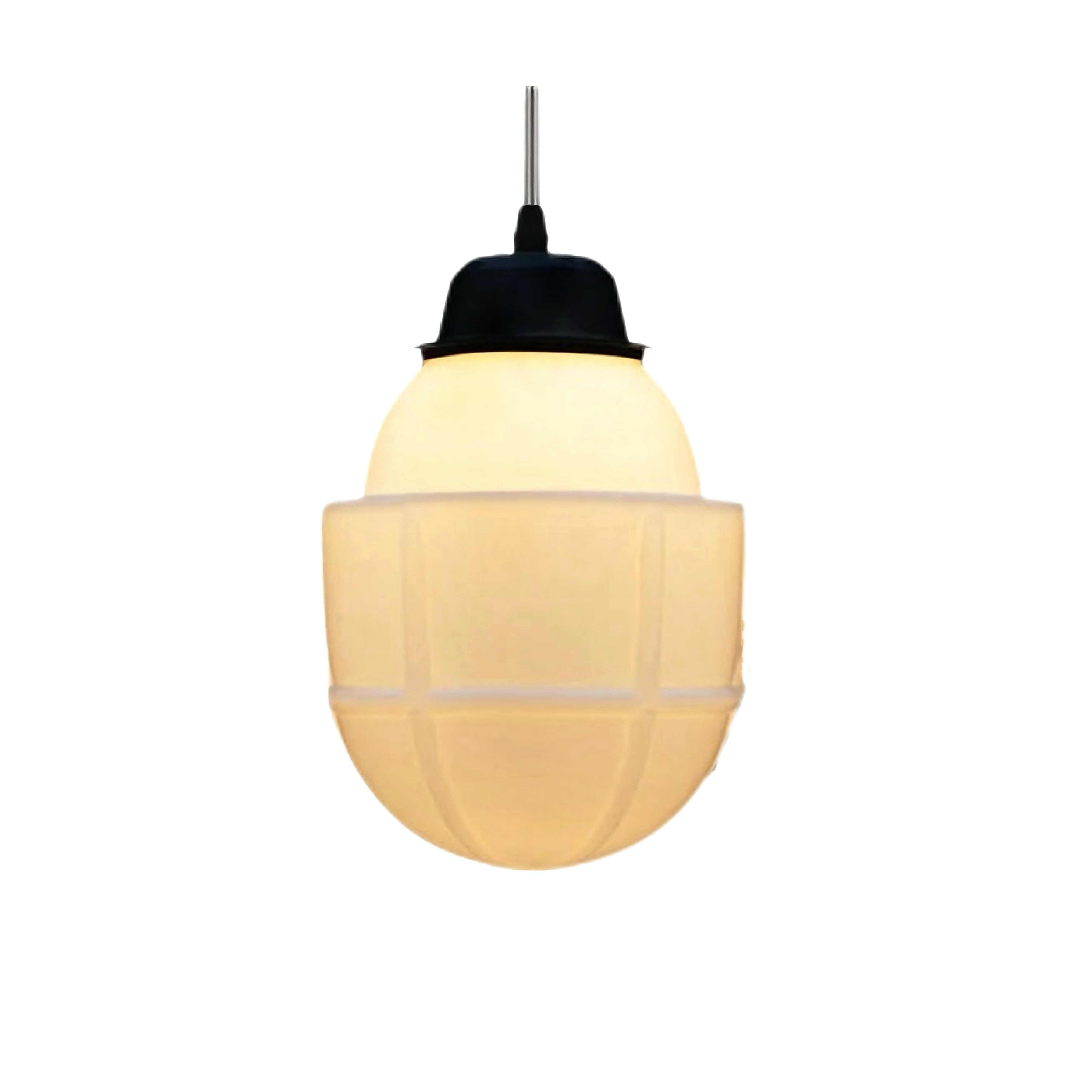 Vintage witte geometrische hanglamp van melkglas HL1022