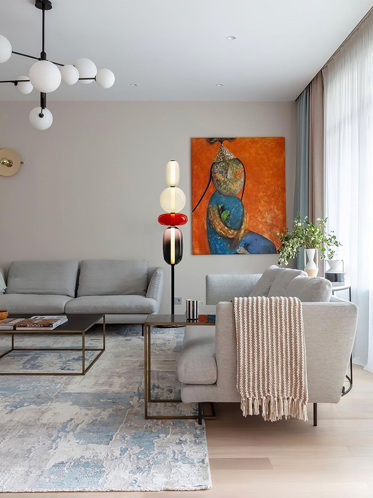 Nordic creatieve minimalistische luxe glazen vloerlamp voor woonkamer HL407