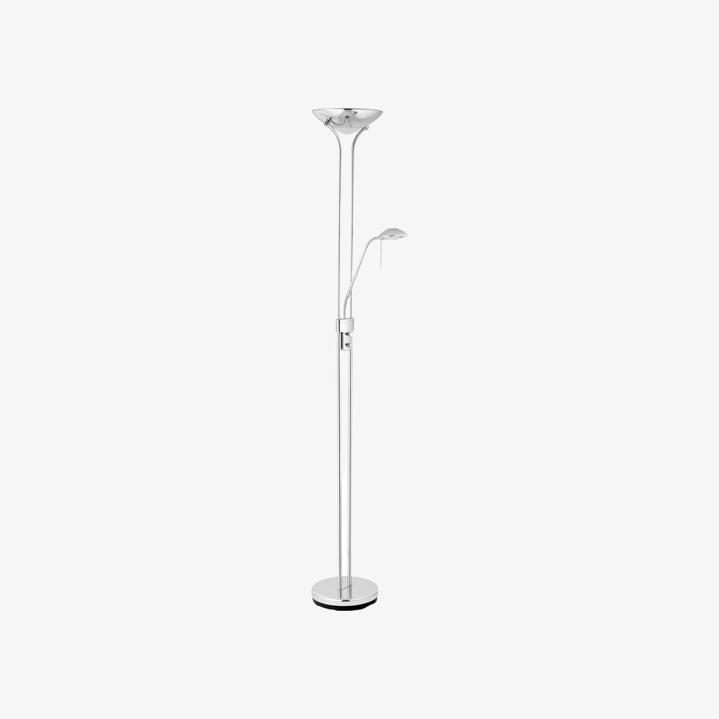 Linexis Art Deco vloerlamp van metaal en opaalglas - Dubbele lichtbron voor moderne interieurs HL2137