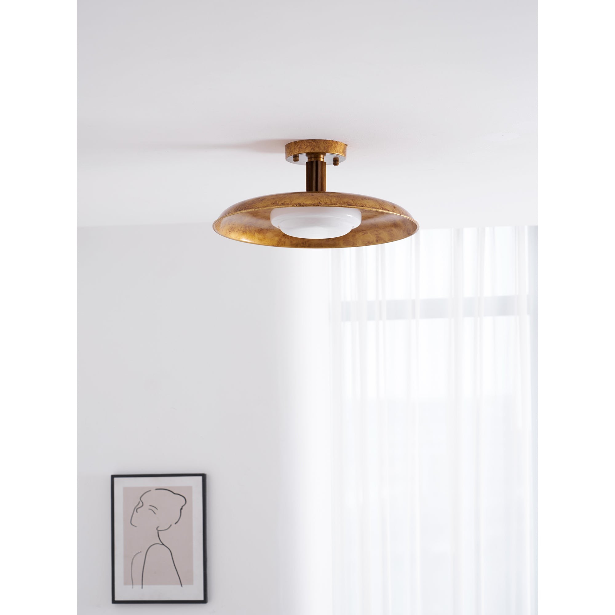 Plafondlamp met plat paneel in potdekselstijl HL3250