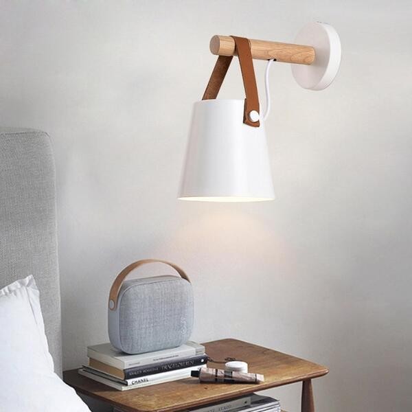 Scandinavische houten riememmer wandlamp HL62
