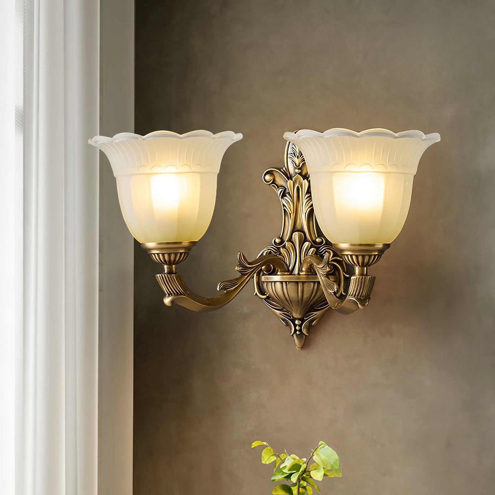 Bloom Flower messing wandlamp HL3184
